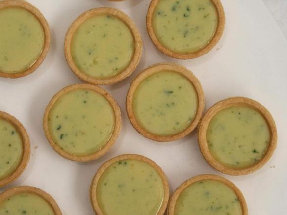 White Chocolate, Lime and Basil Tarts