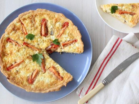 Caramelised leek and goat's cheese tart