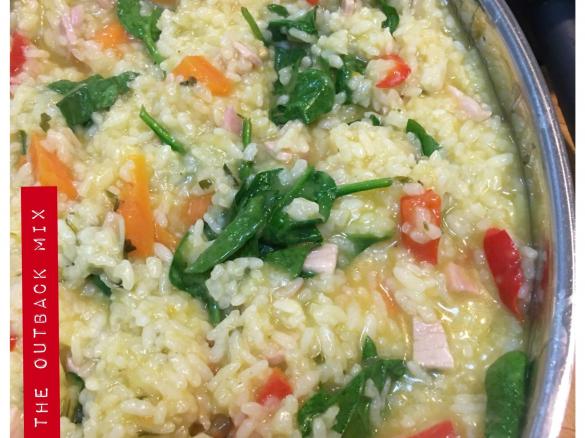 Bacon Sweet Potato and Spinach Risotto