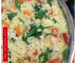Bacon Sweet Potato and Spinach Risotto