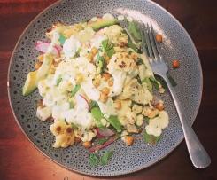 Dukkah Roasted Cauliflower Salad with Creamy Avocado Dressing