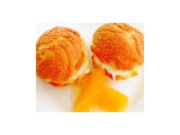 sable choux with grand mariner cream and orange syrup