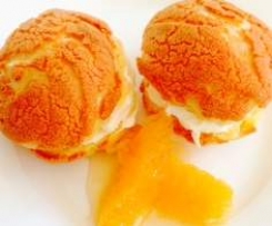 sable choux with grand mariner cream and orange syrup