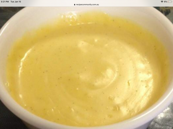 Custard with coconut sugar - metric