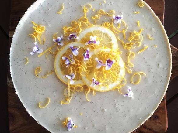 Raw Vegan Lemon Vanilla Cheesecake