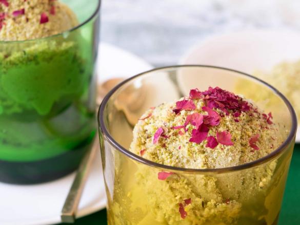 Matcha Green Tea and Pistachio Icecream