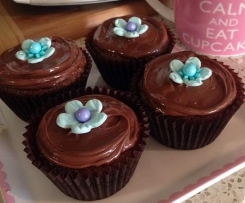 Gluten Free Banana Choc Cupcakes with Chocolate Ganache