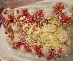 Chicken parmi meatballs