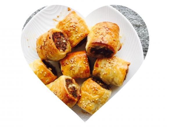 Lamb and feta sausage rolls