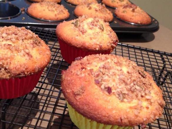 Pecan and pepita crumble cupcakes