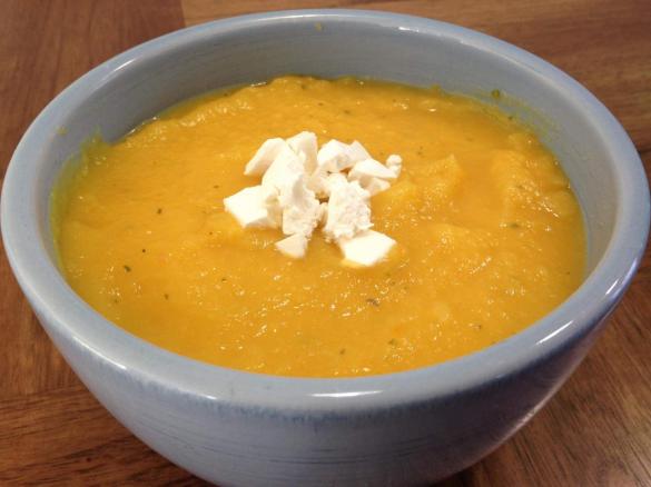 Pumpkin Soup with Garlic and Vegetables