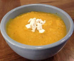 Pumpkin Soup with Garlic and Vegetables