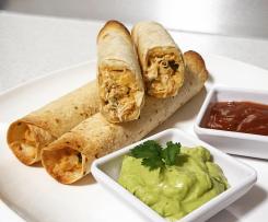 Mexican-Inspired Baked Chicken Wraps with Avocado Dip