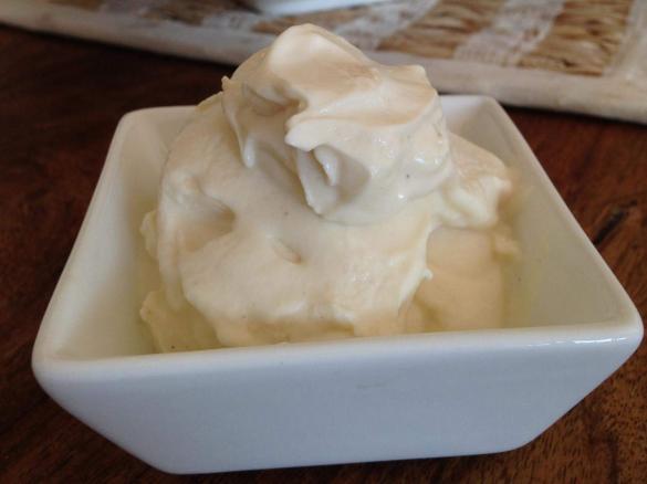 Thick creamy vanilla bean yoghurt