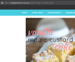 Vanilla Custard Cake - Modified (from Bargain Mums)