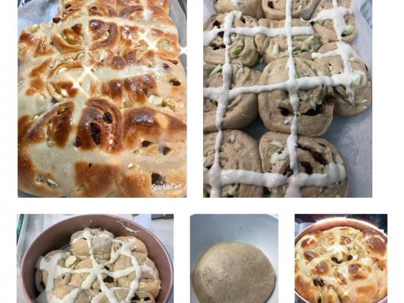 Hot Cross Bun Apple and Cinnamon Scrolls