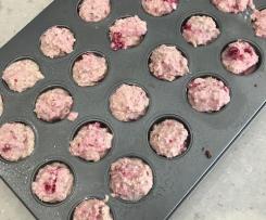 Pear + raspberry mini muffins