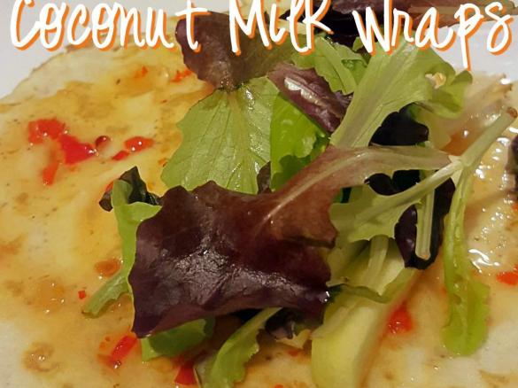 Gluten free, Dairy free, Vegetarian Coconut Milk Wraps with Sweet Chilli and Lime Dipping Sauce