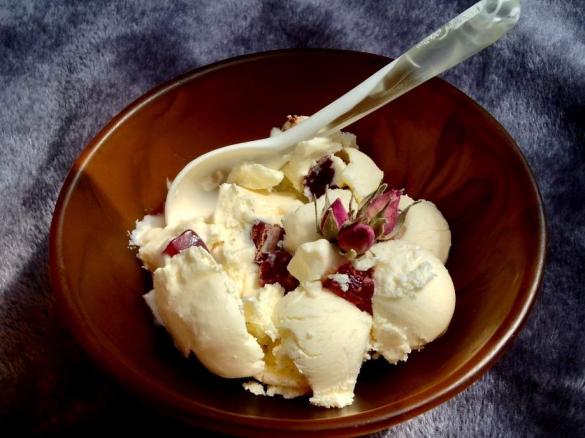 Rose Delight Ice Cream (egg free)