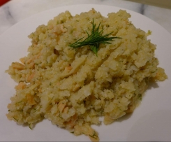 Low Carb Smoked Salmon Cauliflower Risotto