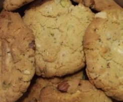 White Chocolate, Almond and Pistachio Biscuits