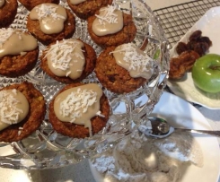 Spiced Apple muffins with caramel coconut icing
