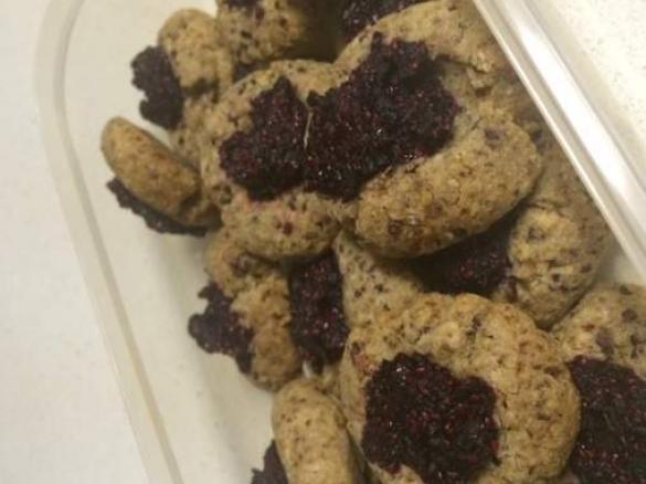 choc jam drops with berry & beetroot jam