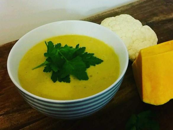 Roast Pumpkin, Cauliflower and Garlic Soup