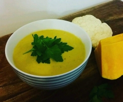 Roast Pumpkin, Cauliflower and Garlic Soup