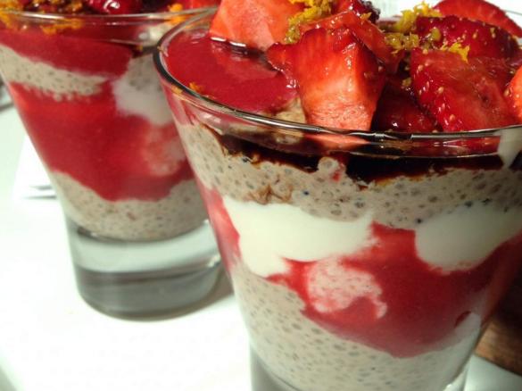 Chocolate Chia Pudding & Berry Coulis