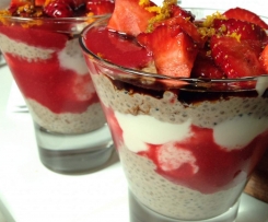 Chocolate Chia Pudding & Berry Coulis