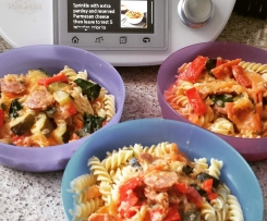 Creamy Tomato and Chorizo Pasta (for 8)