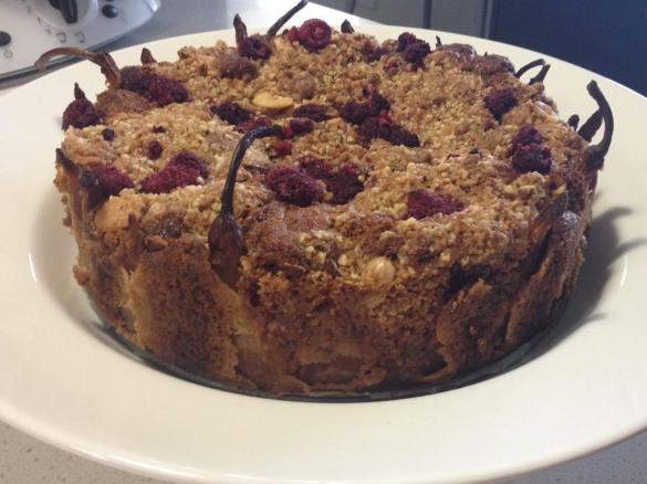 pear and marsala crumble cake