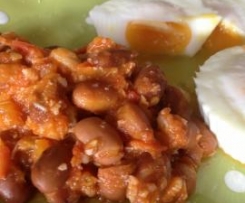 Steamed eggs with chilli beans