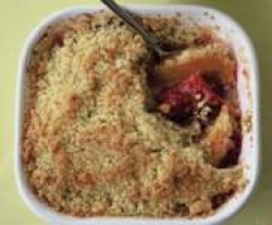 Nectarine Raspberry Summer Crumble Pudding