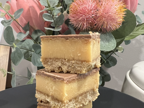 CHOCOLATE CARAMEL SLICE - The Best Thick Caramel! @shebykate_