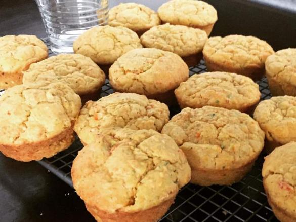 Cheese, ham and hidden veggie muffins