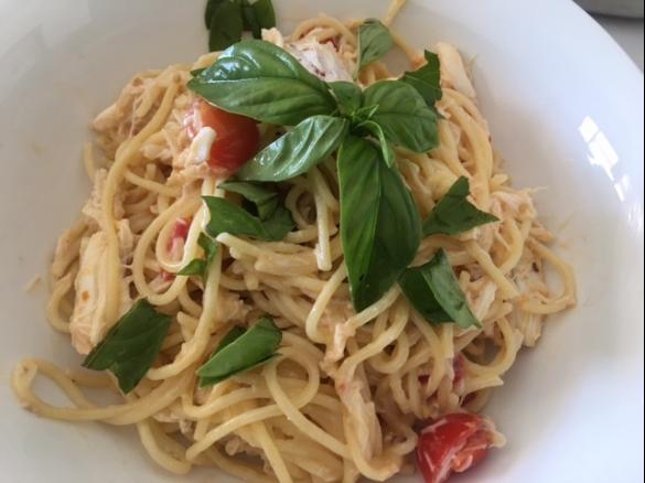 Crab Linguine for Two