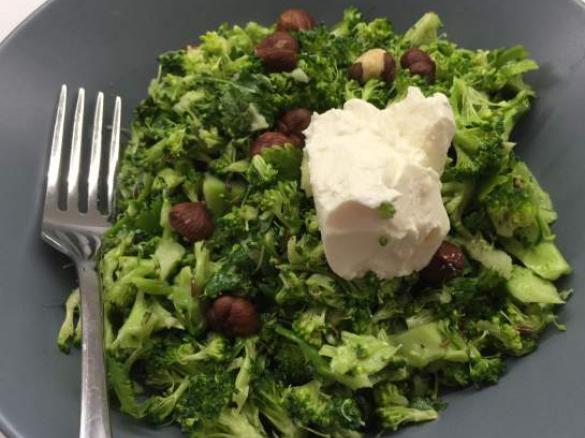 Broccoli & Hazelnut Salad with Creme Fraiche