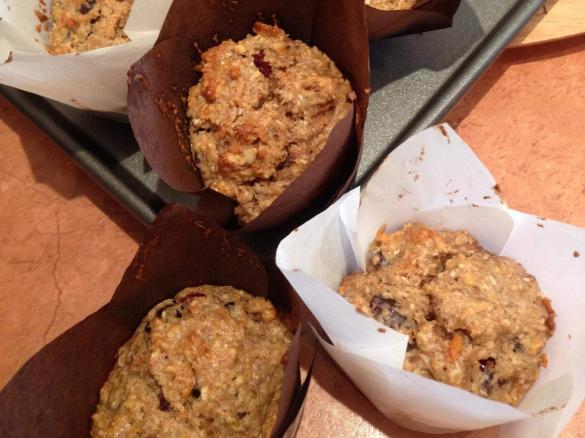 Apple, Carrot, Coconut, Cinammon and Pecan Nut Muffins