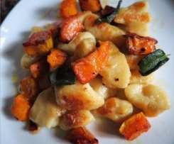 Pan fried gnocchi with roast pumpkin and a burnt sage butter