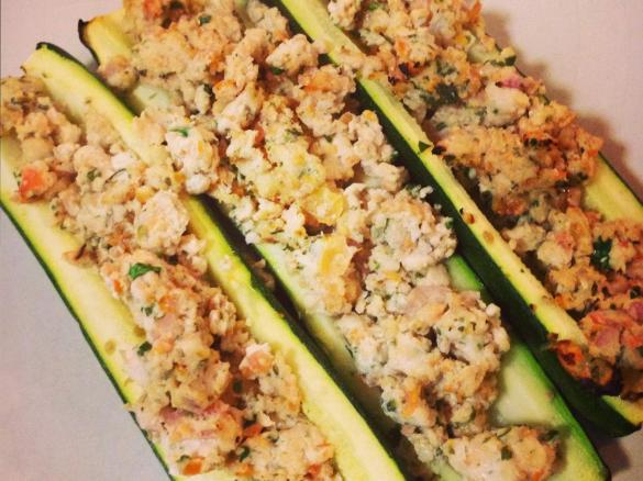 HCG Chicken stuffed zuchini