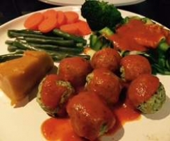 Chicken & Kale Meatballs & Tom Sauce