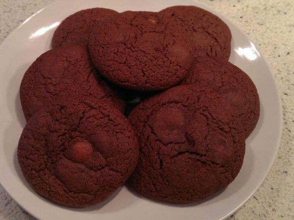 Chocolate M&M Fudge biscuits