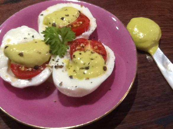 Boiled egg yolk mayonnaise