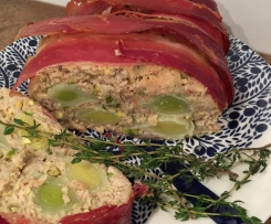 Chicken, leek, pistachio and prosciutto terrine
