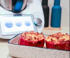 Stuffed Capsicums with Tomato, Mince & Rice