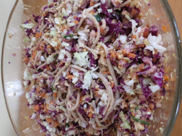 Failsafe soba noodle coleslaw with cashew dressing