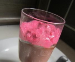 Chocolate Mousse with Raspberry Cream (Vegan, Dairy free)