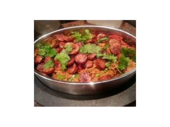 Chorizo, cumin and tomato rice(Cajun dirty rice)